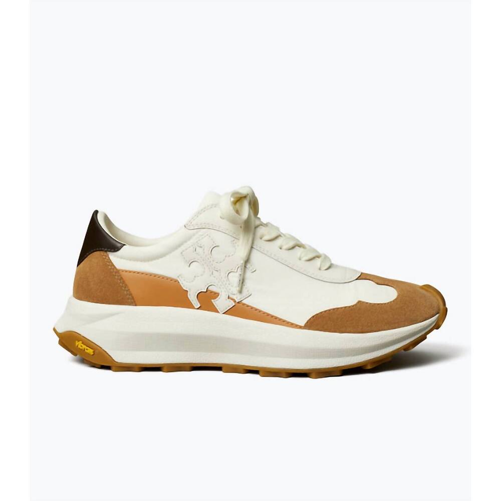 NEW TORY BURCH women's trainer shoe in blanc/cafe mocha - Picture 3 of 5